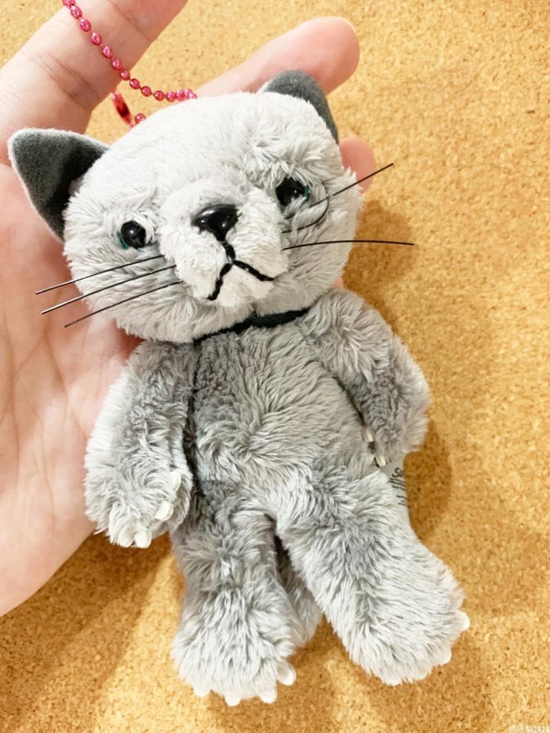 猫ぬいぐるみ グレー もこもこ癒しの灰色ねこさん