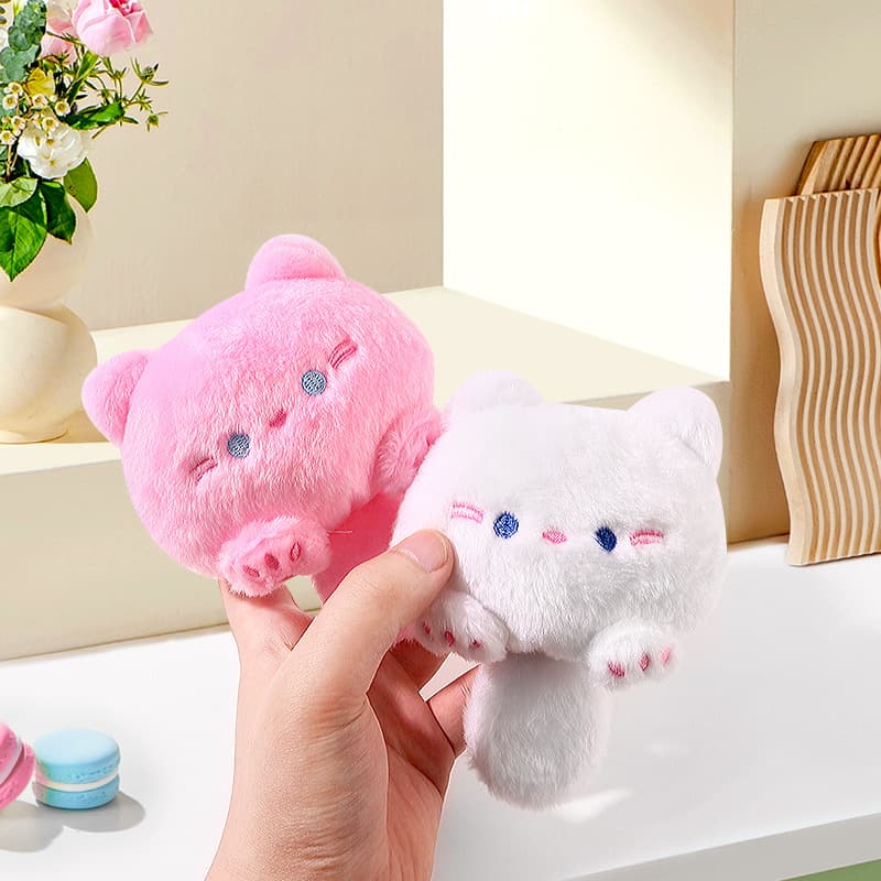 猫ぬいぐるみ 白色 もふもふ癒し猫 ふわぽち