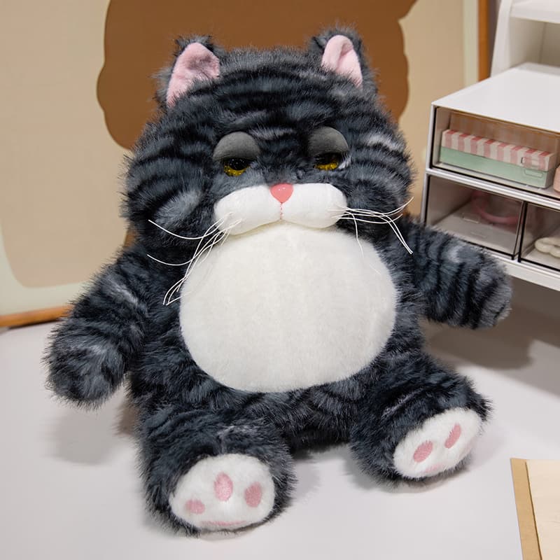 猫ぬいぐるみ 茶色 ふわもこまんまる猫ちゃん