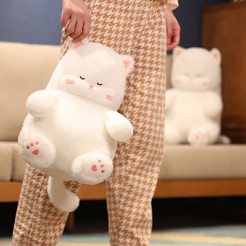 猫ぬいぐるみ 茶色 まんまるもちもち眠りのぬいぐるみ