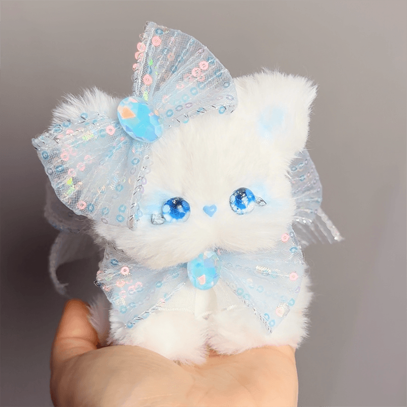 猫ぬいぐるみ 白色 きらめき姫のふわもこ子猫