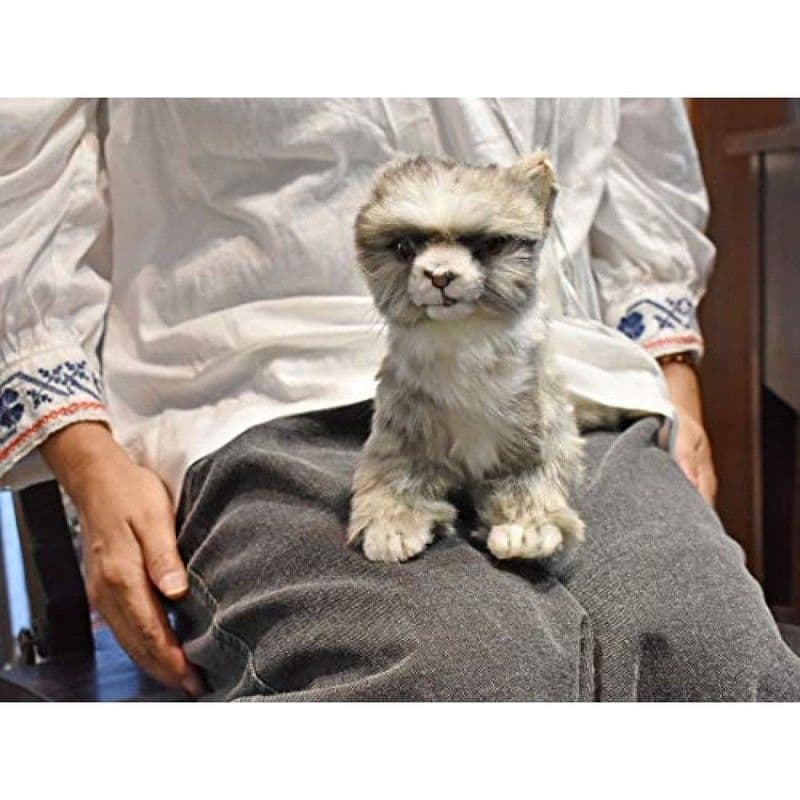 猫ぬいぐるみ グレー 優雅な灰猫ぬいぐるみ