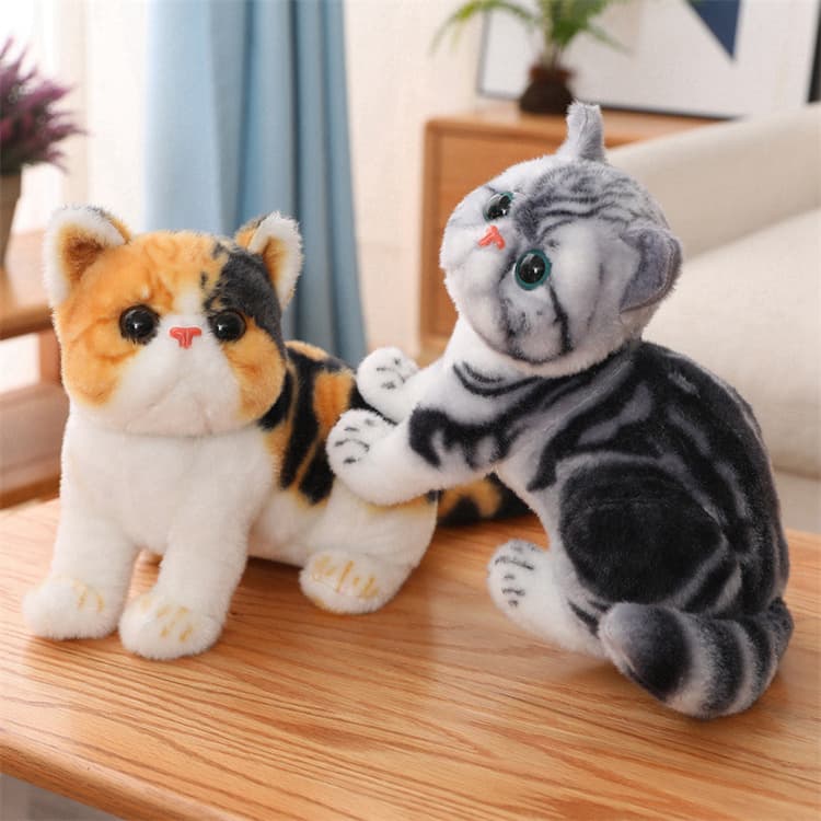 猫ぬいぐるみ グレー系かわいい猫抱き枕ぬいぐるみ子供癒し玩具