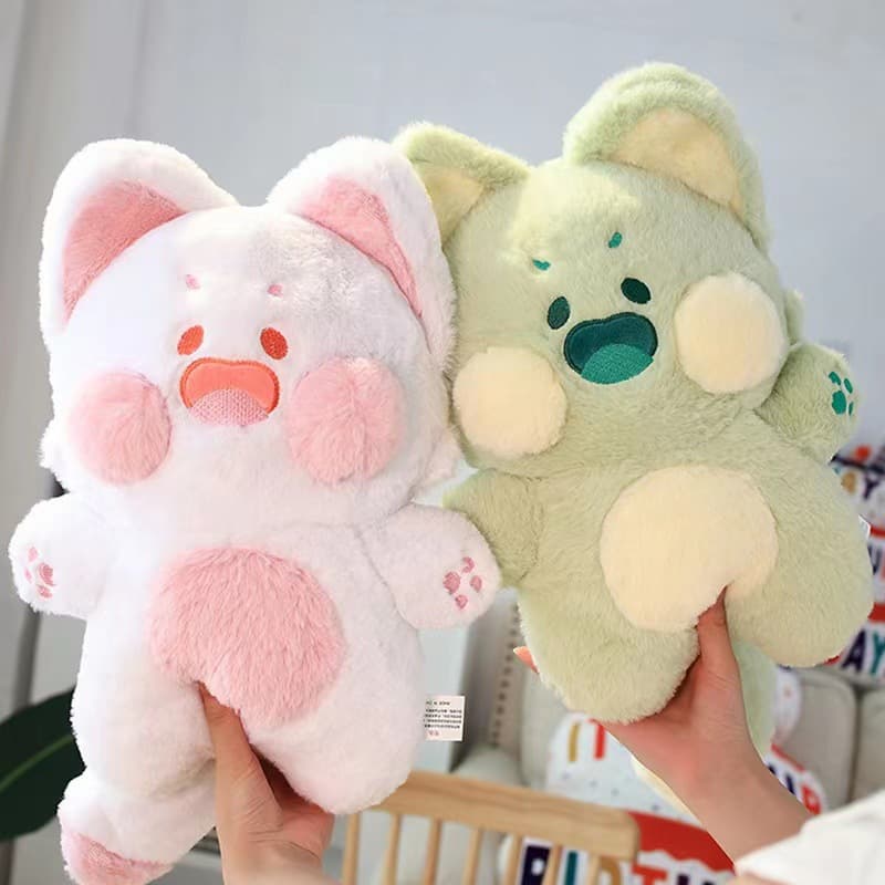 猫ぬいぐるみ 白色 もふもふ抱き猫 ぬくぬく
