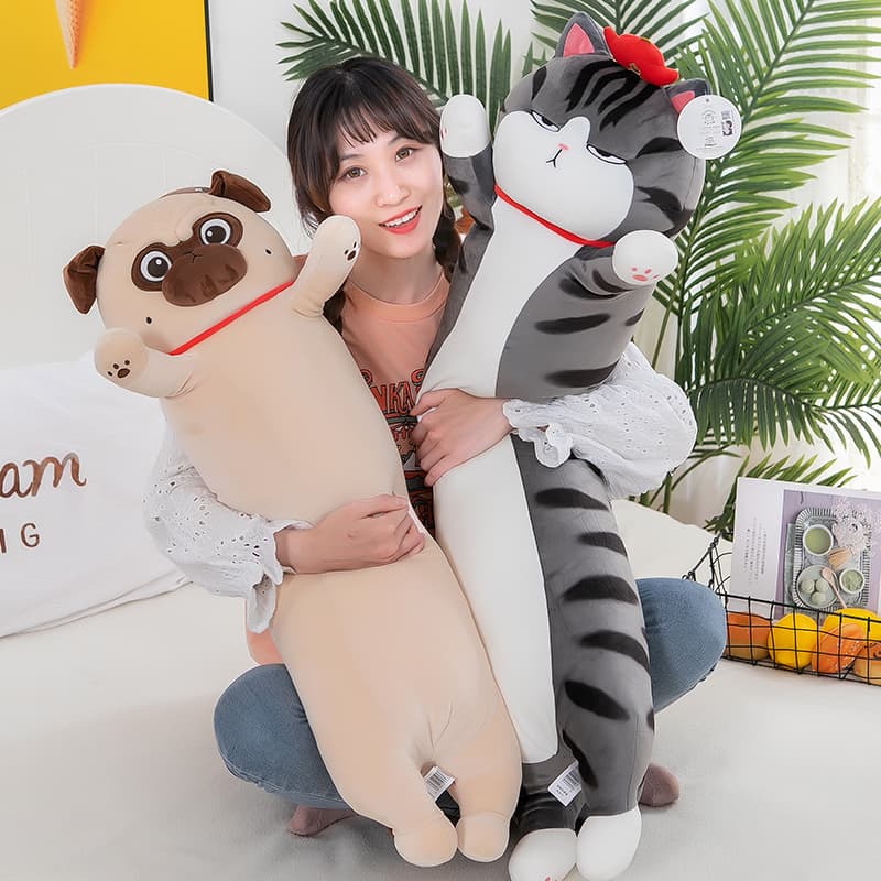 猫ぬいぐるみ 愛らしいとら模様の長身抱き枕猫