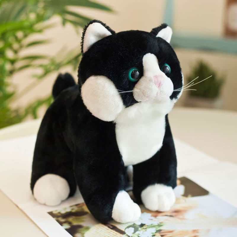 猫ぬいぐるみ グレー もふもふ縞模様ぬいぐるみ