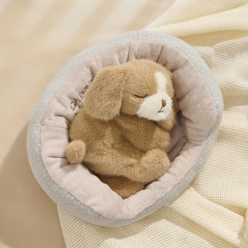 猫ぬいぐるみ白色 おやすみ猫ちゃんぬいぐるみ