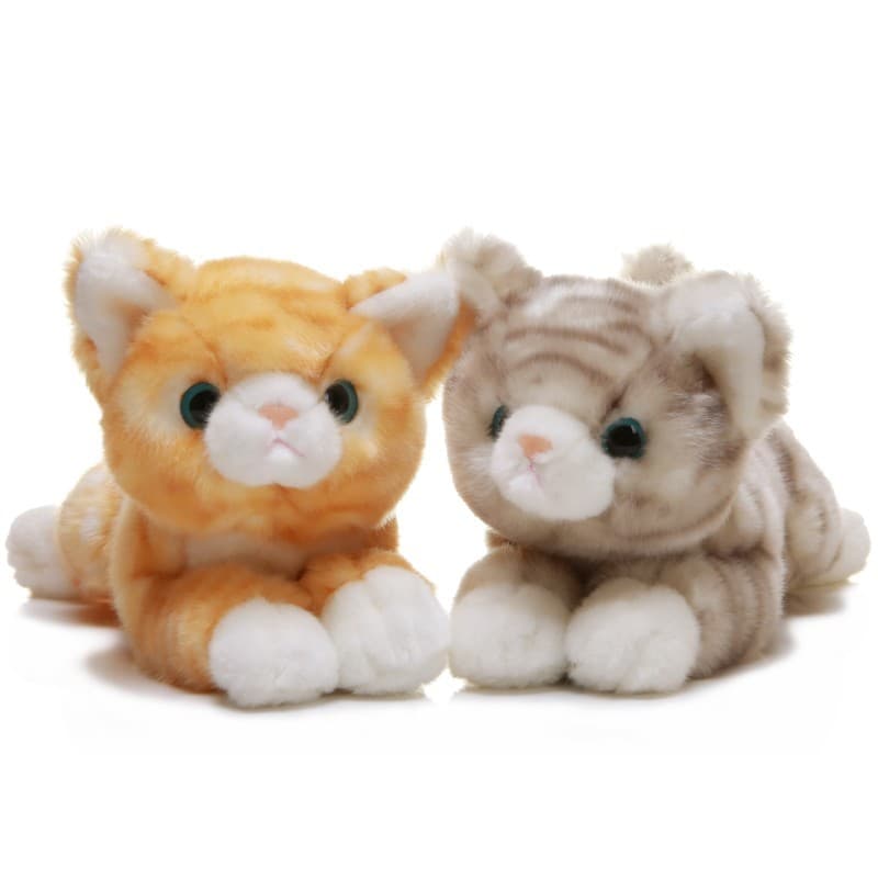 猫ぬいぐるみ グレー もふもふねこちゃん やすらぎの友