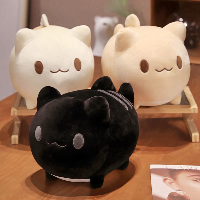 猫ぬいぐるみ 黒色 まんまる癒しの黒猫