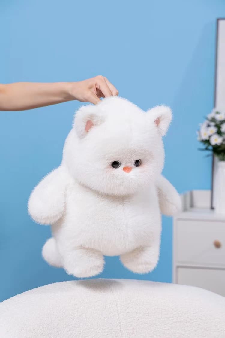 猫ぬいぐるみ 白色 ふわもち雪猫ちゃん