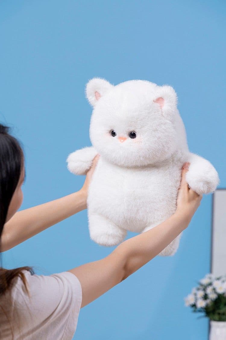 猫ぬいぐるみ ふわもこ雪ねこ