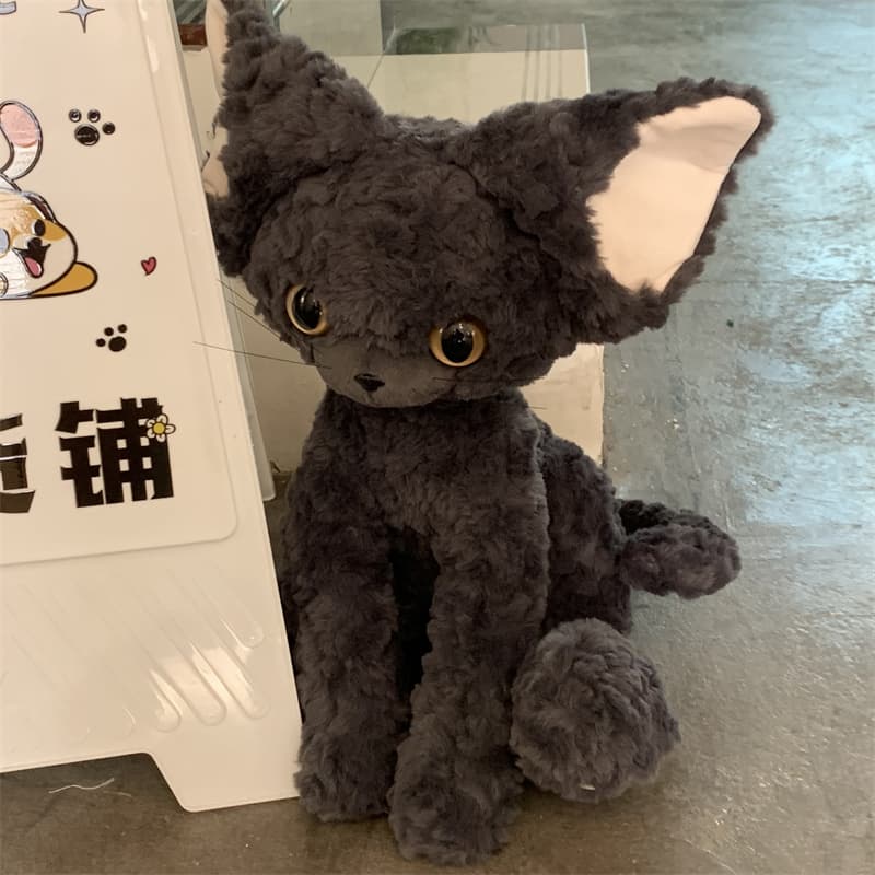 猫ぬいぐるみ 黒猫 もふもふ耳の妖精ねこぬいぐるみ