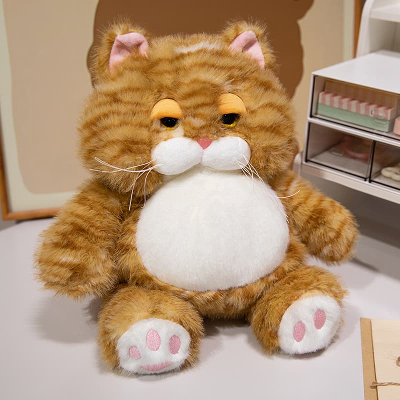猫ぬいぐるみ 茶色 ふわもこまんまる猫ちゃん