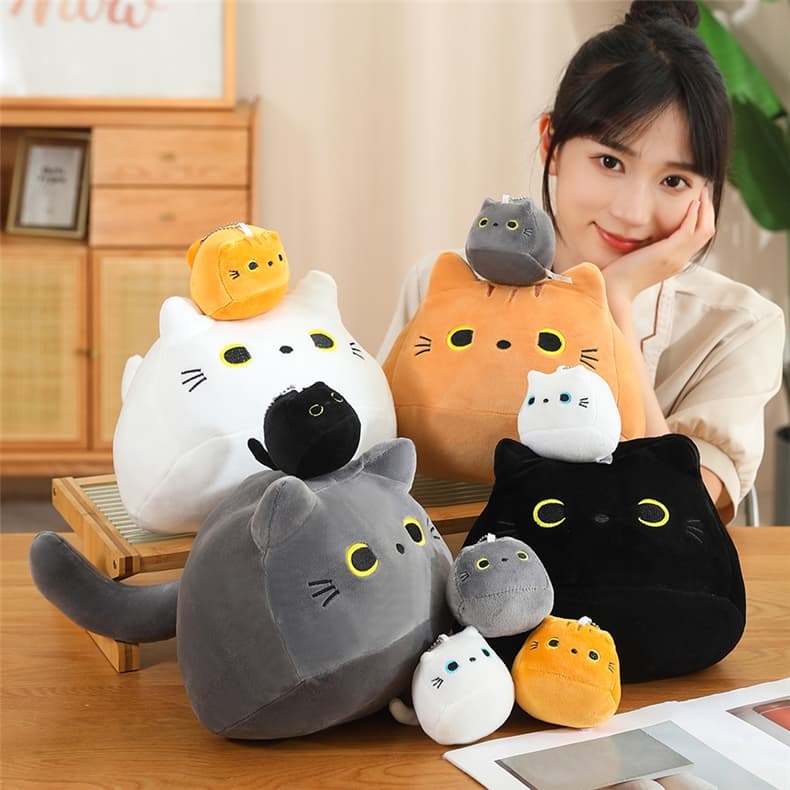 猫ぬいぐるみ 丸顔のもちにゃん