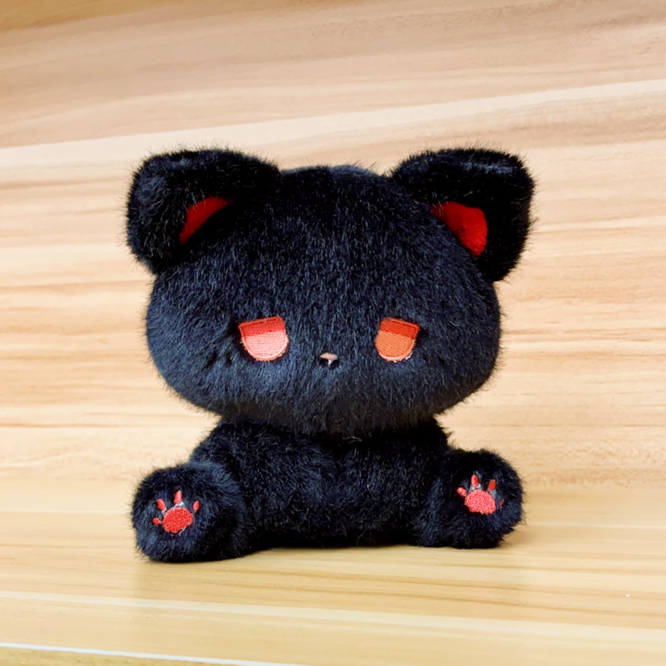猫ぬいぐるみ 黒猫 まんまる瞳の夜の忍び猫ぬいぐるみ