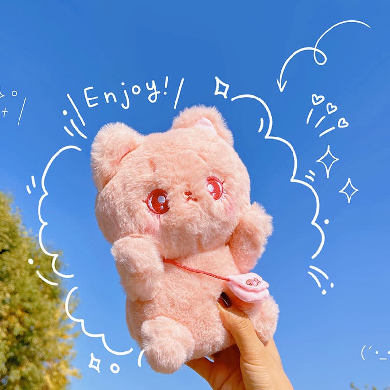 猫ぬいぐるみ ふわふわお座り子猫のかわいい癒しぬいぐるみ