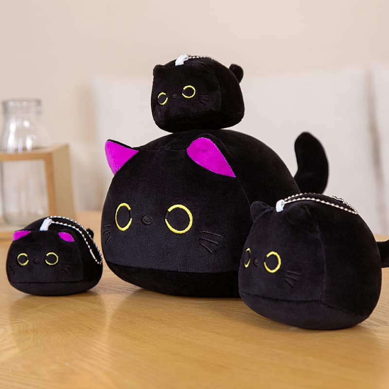 まんまる黒猫ぬいぐるみ 黒猫 もちもちぬいぐるみ