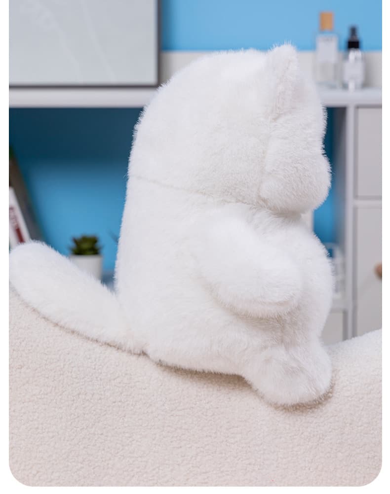 猫ぬいぐるみ 白色 ふわもち雪うさぎ 抱き心地極上ぬいぐるみ
