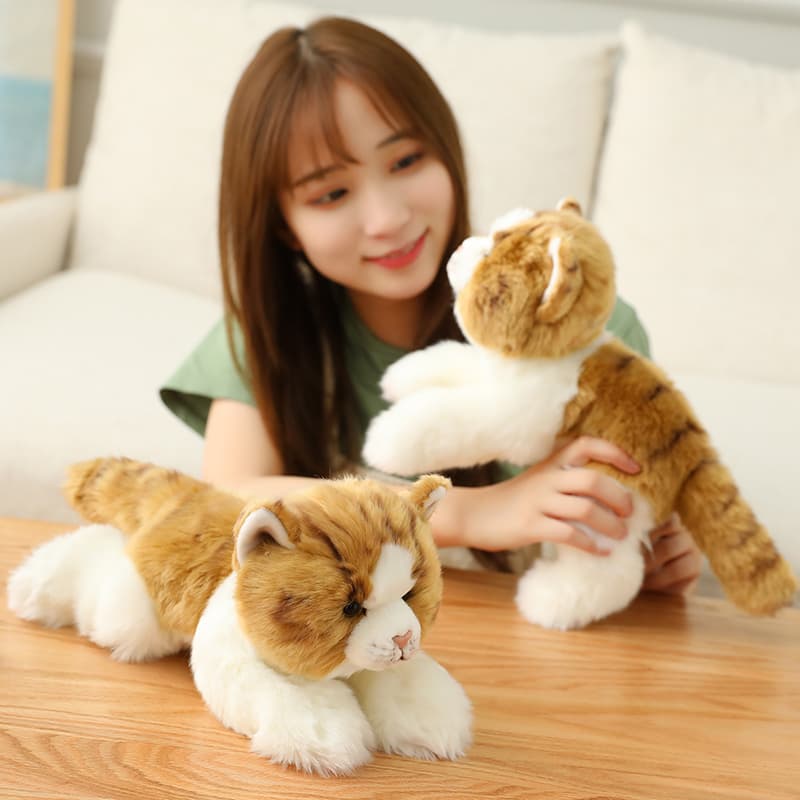 猫ぬいぐるみ 茶色 ふわふわ触り心地抜群ぬいぐるみ
