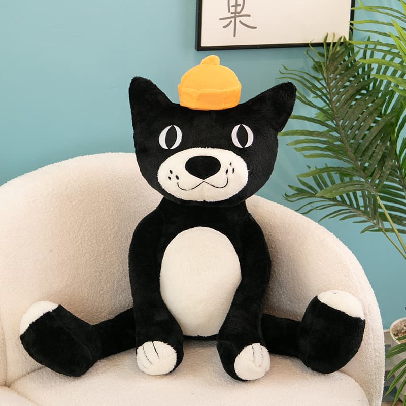 猫ぬいぐるみ 黒猫 おすまし黒猫のふわもちぬいぐるみ