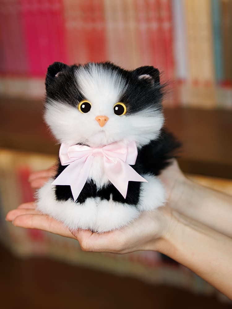 猫ぬいぐるみ 茶色 ふわもこ夢みる子猫