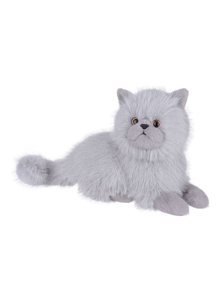 猫ぬいぐるみ グレー ふわもこ長毛種ねこのぬいぐるみ