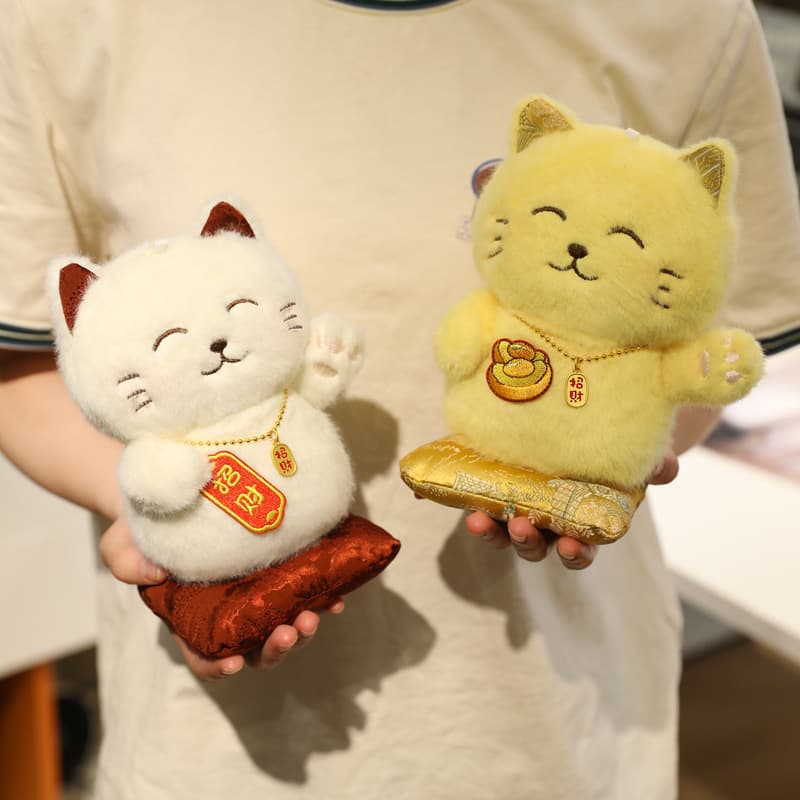 猫ぬいぐるみ 福招き笑顔の招き猫