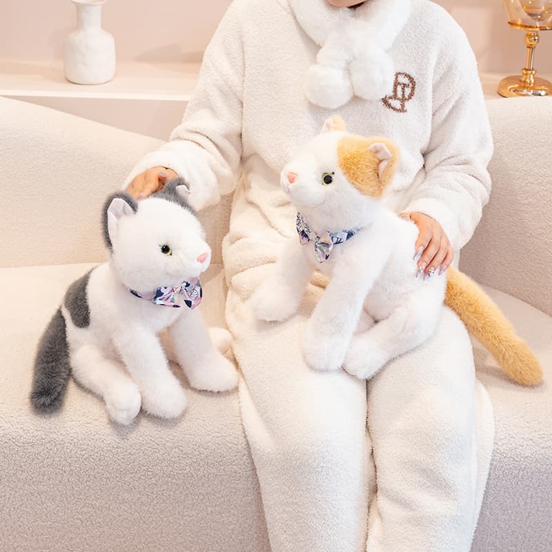 猫ぬいぐるみ グレー ふわもふ風見ちゃん