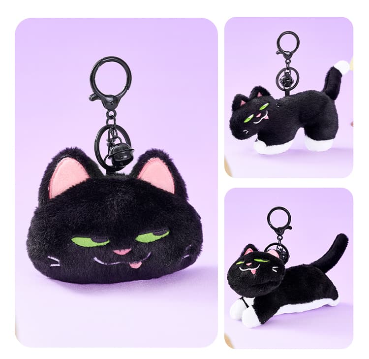 猫ぬいぐるみ 妖艶な瞳の小悪魔ニャンコ