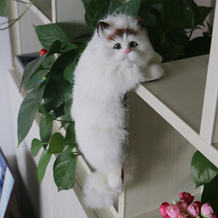 猫ぬいぐるみ ふわふわ長毛子猫のぶら下がりぬいぐるみ