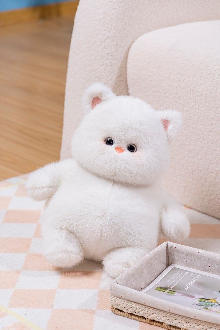 猫ぬいぐるみ ふわもこ雪ねこ
