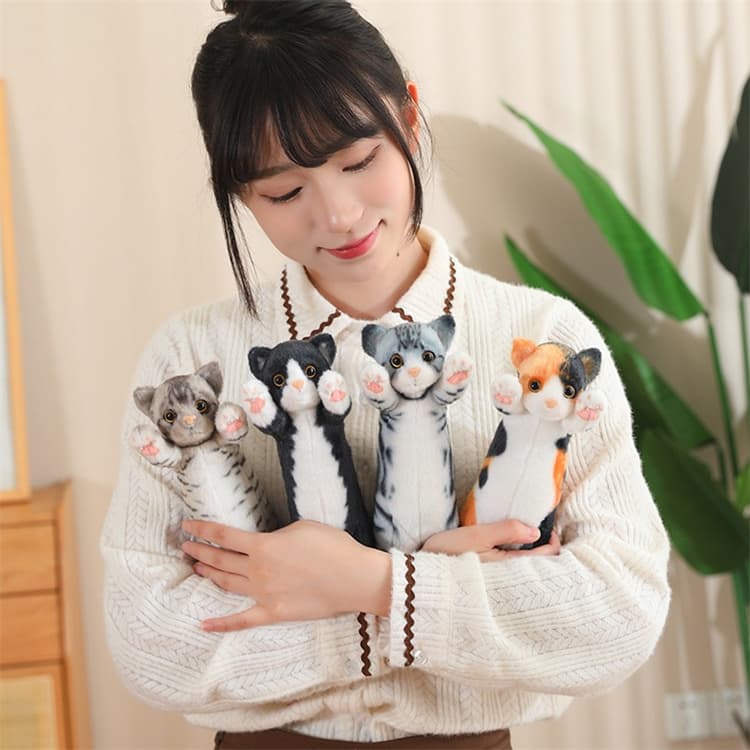 猫ぬいぐるみ 可愛い猫ちゃん抱き枕 茶色系動物人形 子供プレゼント
