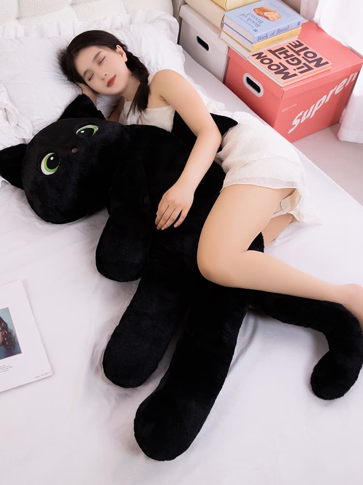猫ぬいぐるみ おやすみ抱き枕 黒猫フレンド