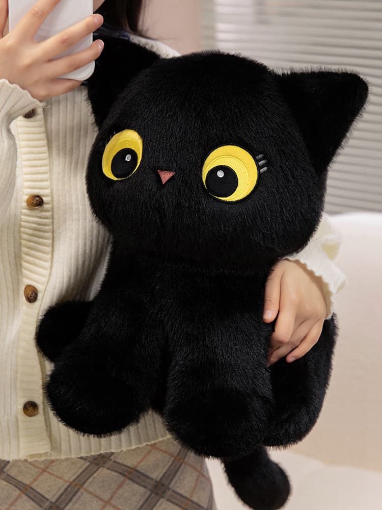 猫ぬいぐるみ まんまる目の夜のともだち