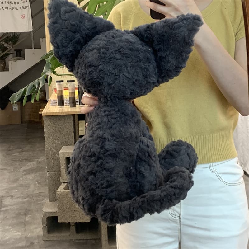 猫ぬいぐるみ 黒猫 もふもふ耳の妖精ねこぬいぐるみ