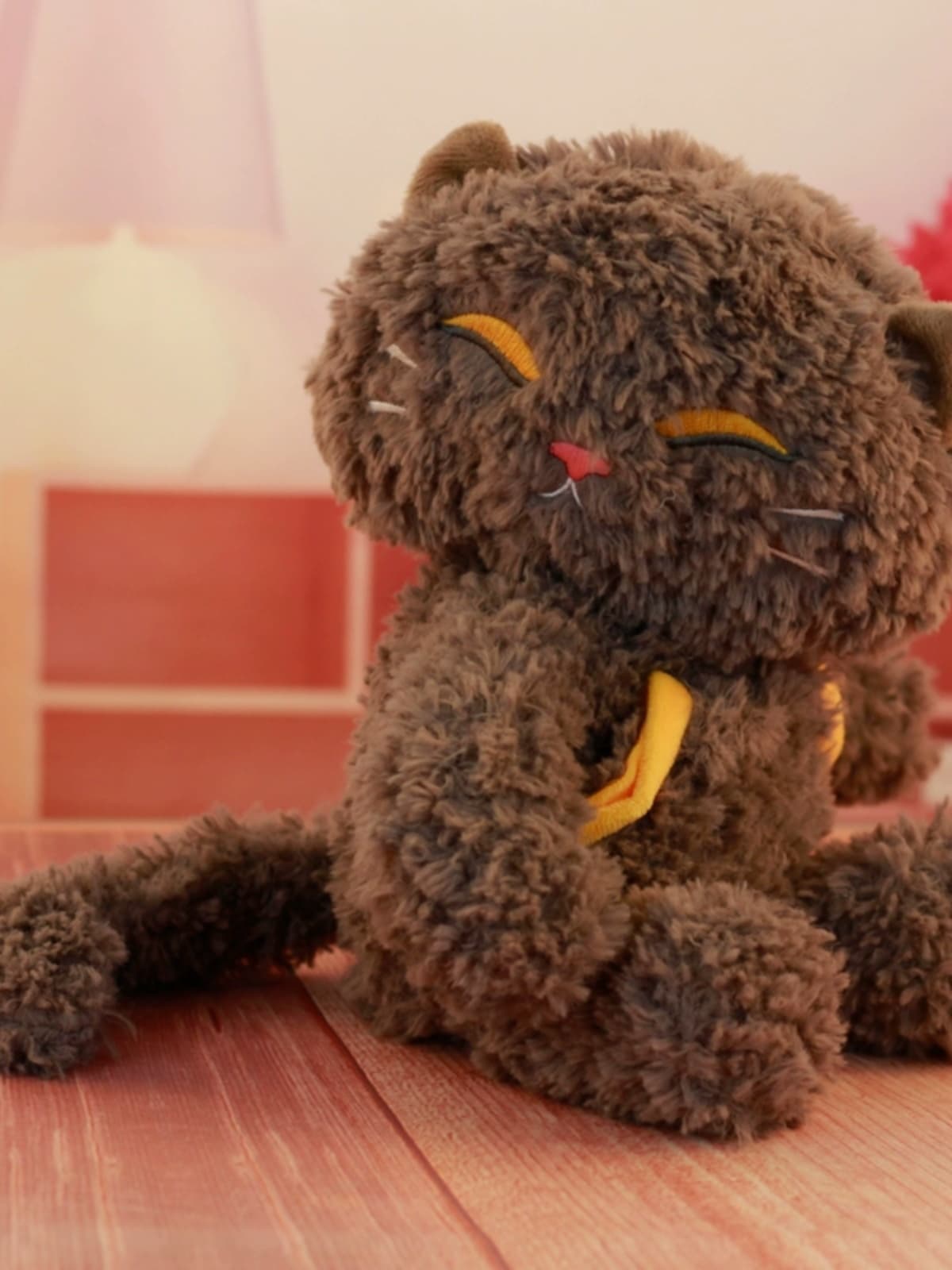 猫ぬいぐるみ 白色 ふわもこ オッドアイの仔猫