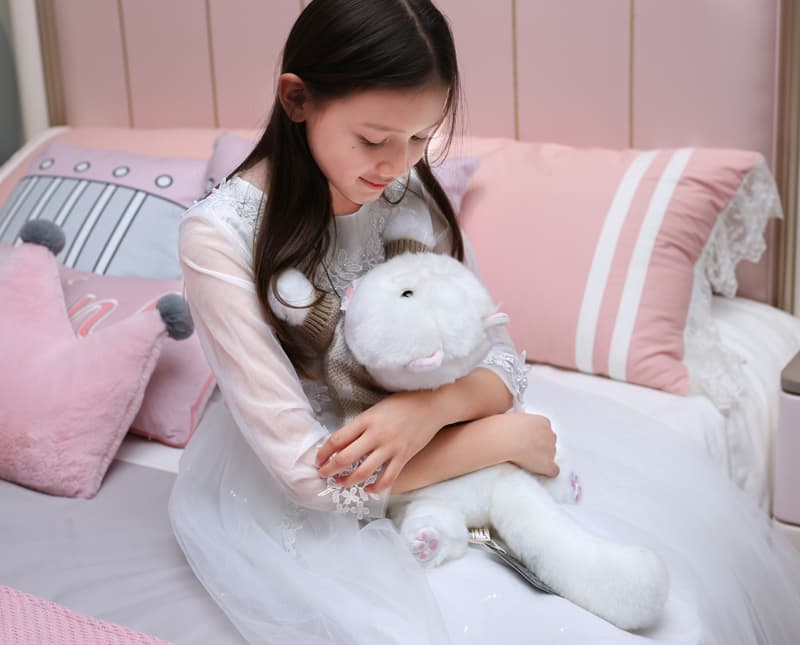 猫ぬいぐるみ 白色 ふわもこ天使の抱きぐるみ