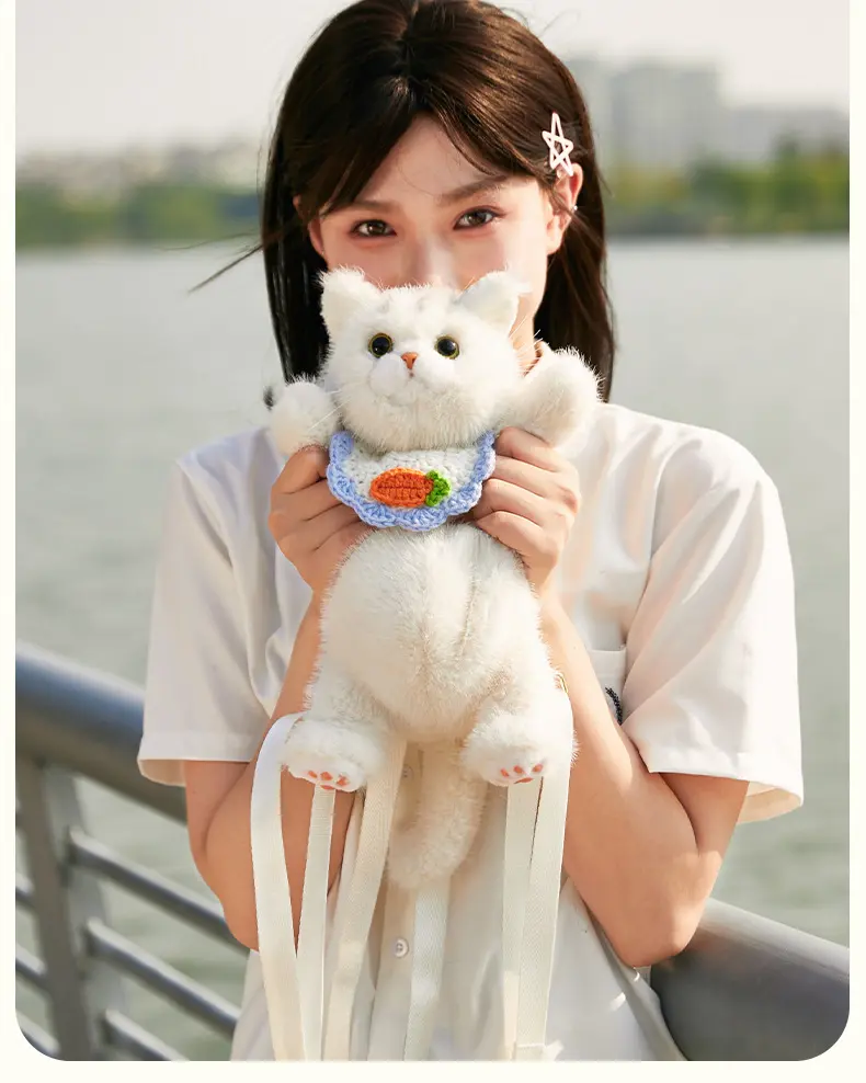 猫ぬいぐるみ 白色 ふわもこ天使の白猫ぬいぐるみ
