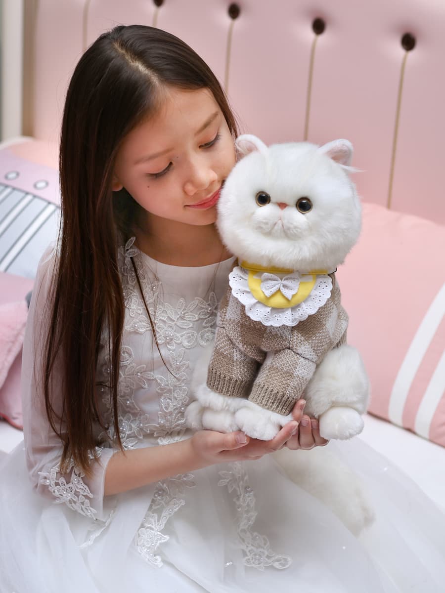 猫ぬいぐるみ 白色 ふわもこ天使の抱きぐるみ