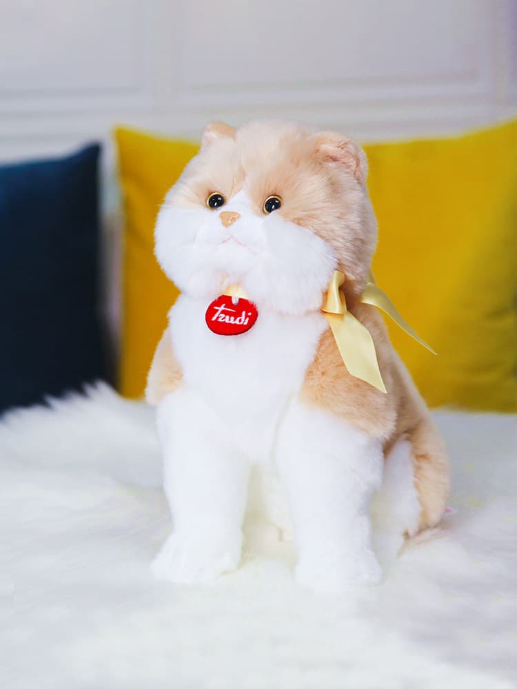 猫ぬいぐるみ 茶色 ふわもこ夢見る子猫ちゃん