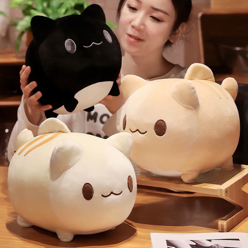 猫ぬいぐるみ 黒色 まんまる癒しの黒猫