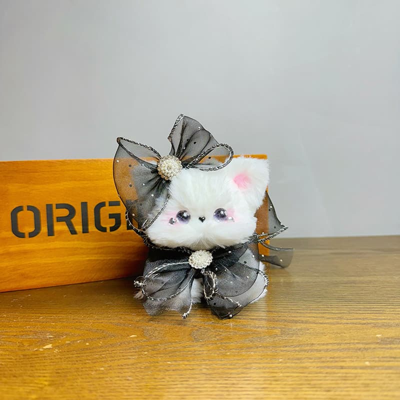 猫ぬいぐるみ 白色 きらめき姫のふわもこ子猫