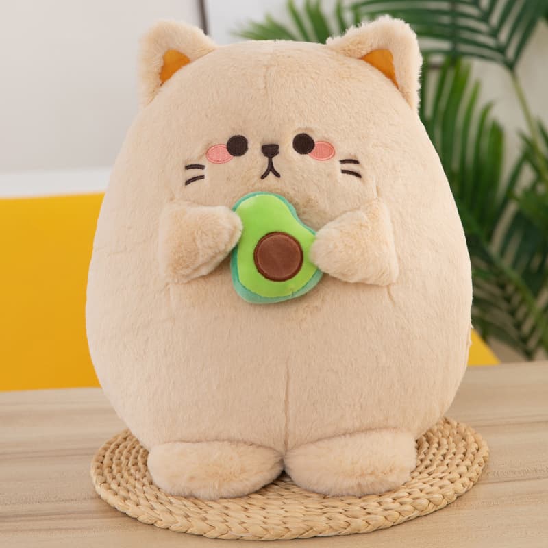 猫ぬいぐるみ アボカド好きなまんまる猫ちゃん