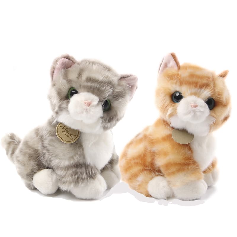 猫ぬいぐるみ グレー もふもふねこちゃん やすらぎの友