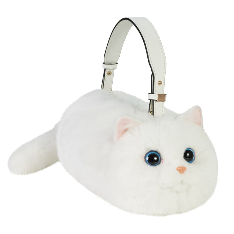 猫ぬいぐるみ ふわもふ猫顔ポーチ