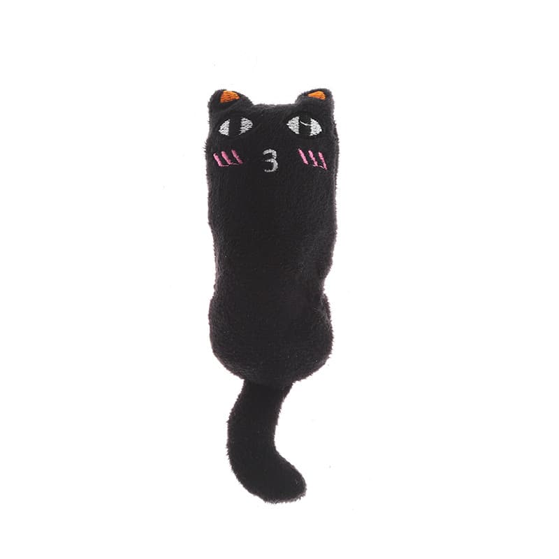 猫ぬいぐるみ ちゅー顔刺繍の黒猫もちもち細長ぬいぐるみ