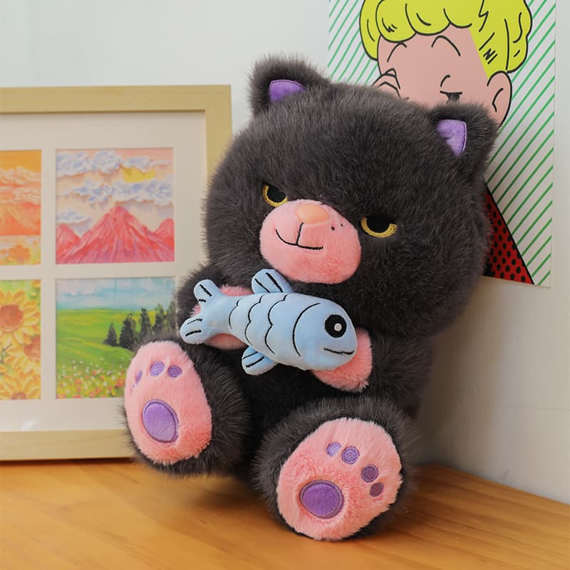 猫ぬいぐるみ 黒猫 まんまる夢猫もちもちぬいぐるみ