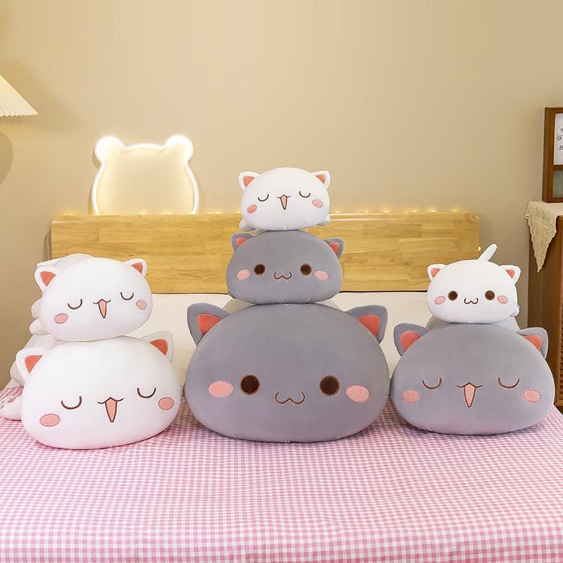 猫ぬいぐるみ 白色 もちもち猫まくら ゆめごこち