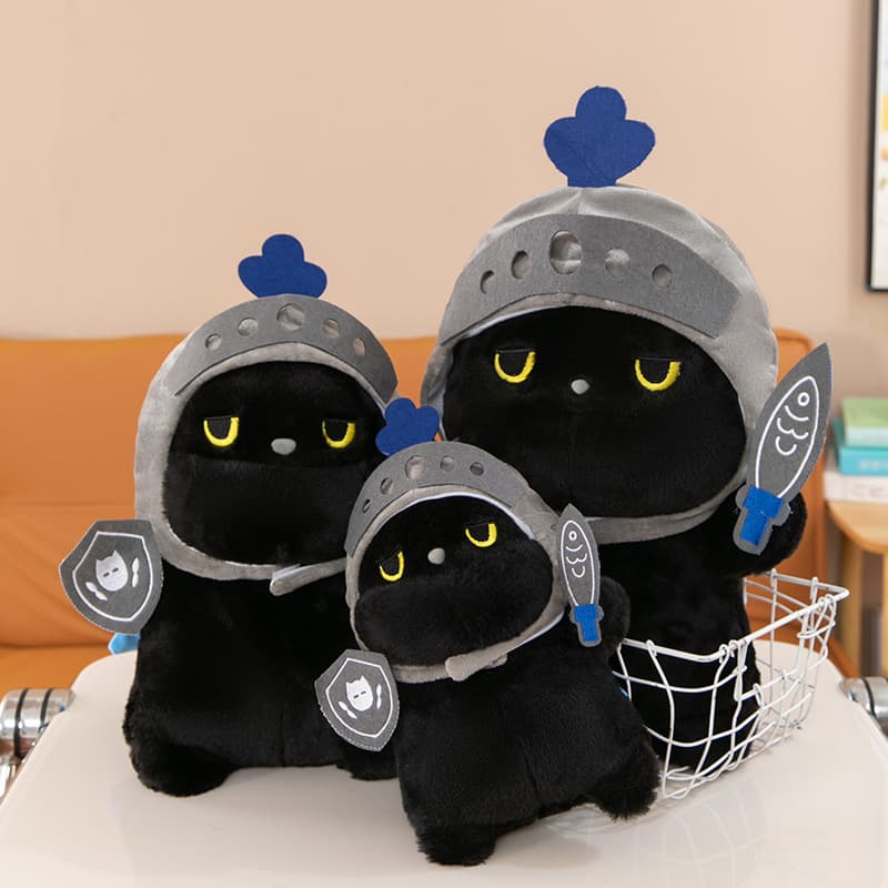 猫ぬいぐるみ 黒猫 騎士の勇気黒猫ぬいぐるみ