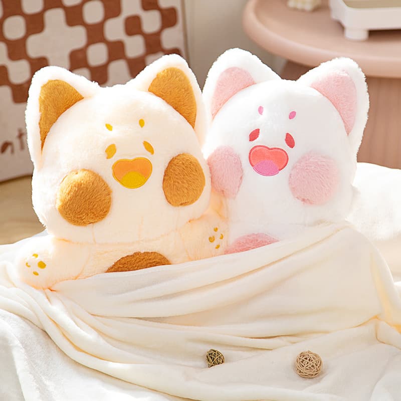 猫ぬいぐるみ 白色 もふもふ抱き猫 ぬくぬく